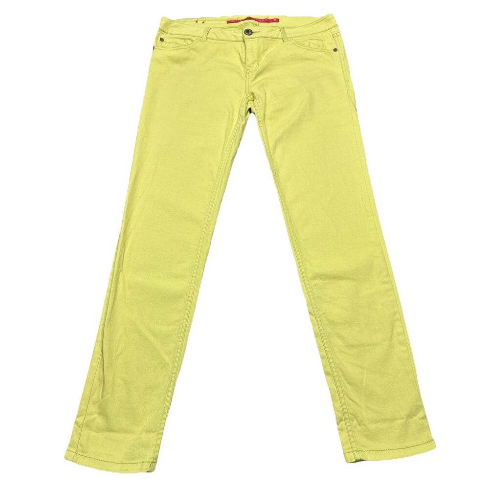 Vintage Tinseltown Yellow Slim Fit Jeans Women's 11 Y2K 90s Denim Pants EUC